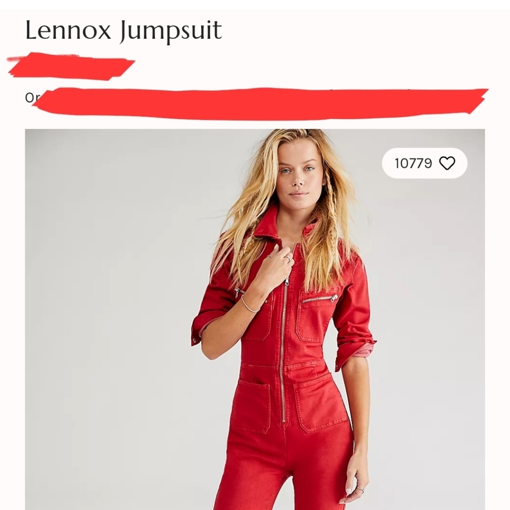 ISO Medium Red lennox jumpsuit